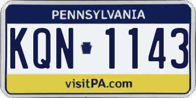PA license plate KQN1143