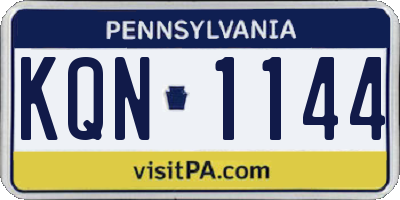 PA license plate KQN1144