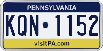 PA license plate KQN1152