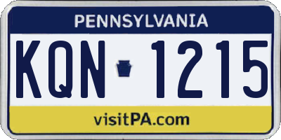 PA license plate KQN1215