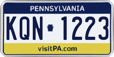 PA license plate KQN1223