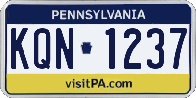 PA license plate KQN1237