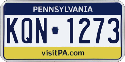 PA license plate KQN1273