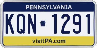 PA license plate KQN1291