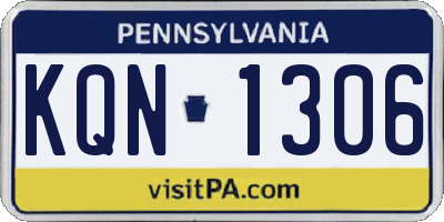 PA license plate KQN1306