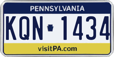 PA license plate KQN1434