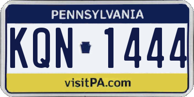 PA license plate KQN1444