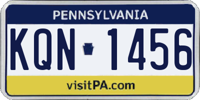 PA license plate KQN1456