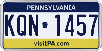 PA license plate KQN1457