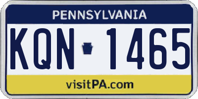 PA license plate KQN1465
