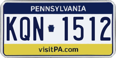 PA license plate KQN1512