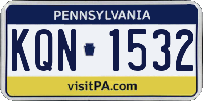PA license plate KQN1532
