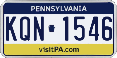 PA license plate KQN1546