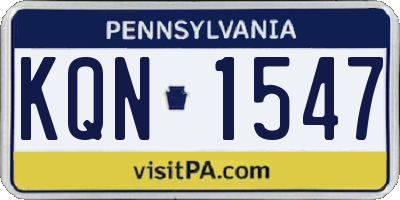 PA license plate KQN1547