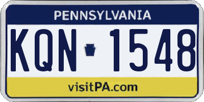 PA license plate KQN1548