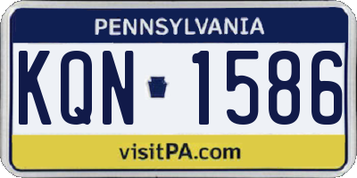PA license plate KQN1586