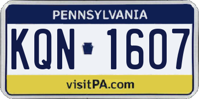 PA license plate KQN1607