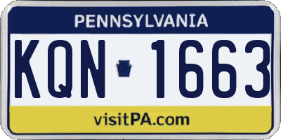 PA license plate KQN1663