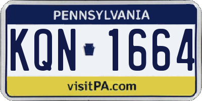 PA license plate KQN1664