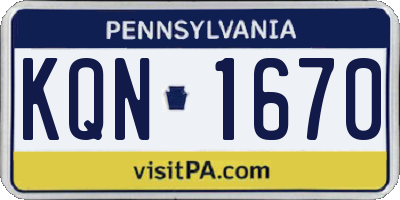 PA license plate KQN1670
