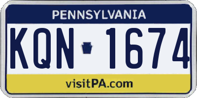 PA license plate KQN1674