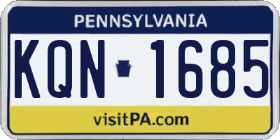 PA license plate KQN1685