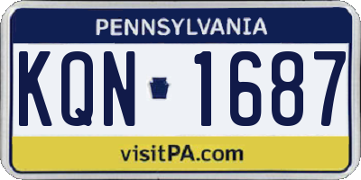PA license plate KQN1687