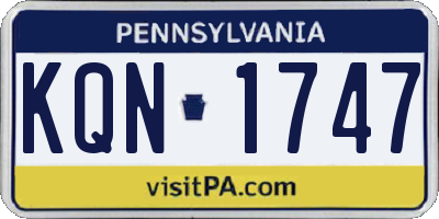 PA license plate KQN1747