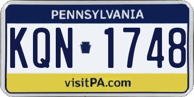 PA license plate KQN1748