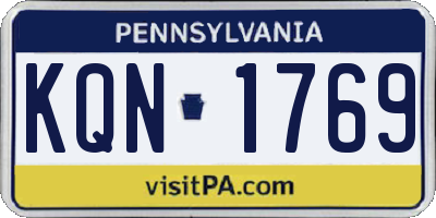PA license plate KQN1769