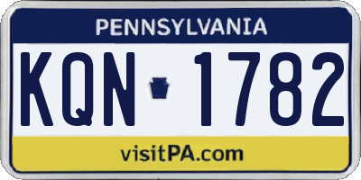 PA license plate KQN1782