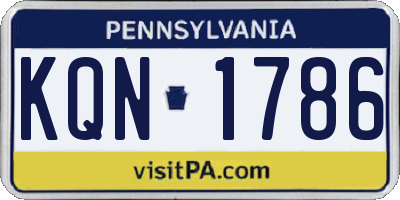PA license plate KQN1786