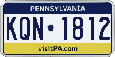 PA license plate KQN1812