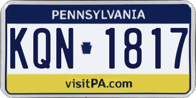 PA license plate KQN1817