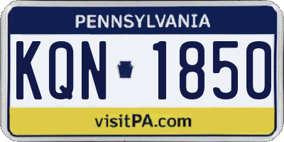 PA license plate KQN1850