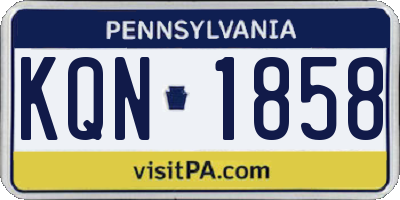 PA license plate KQN1858