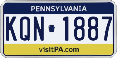 PA license plate KQN1887