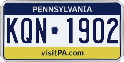PA license plate KQN1902