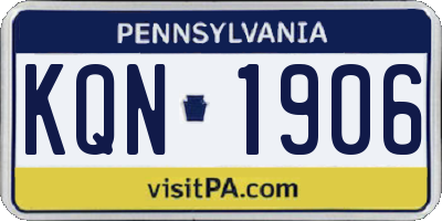 PA license plate KQN1906
