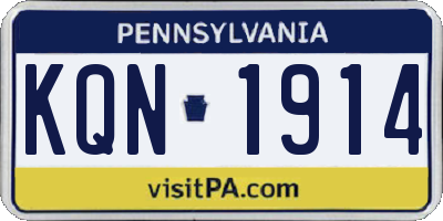 PA license plate KQN1914