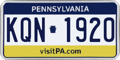 PA license plate KQN1920