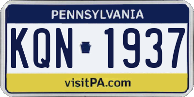 PA license plate KQN1937