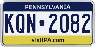 PA license plate KQN2082