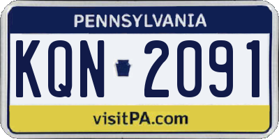 PA license plate KQN2091