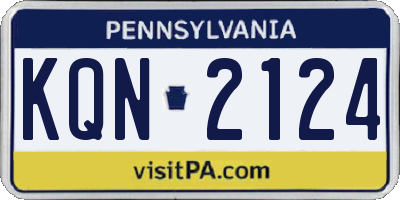 PA license plate KQN2124