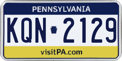 PA license plate KQN2129