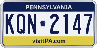 PA license plate KQN2147