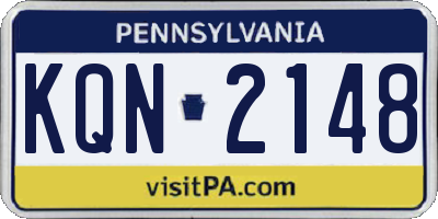 PA license plate KQN2148