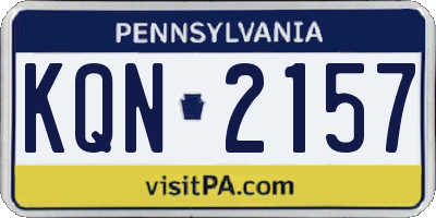PA license plate KQN2157