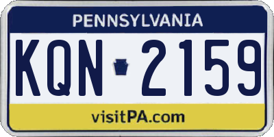 PA license plate KQN2159